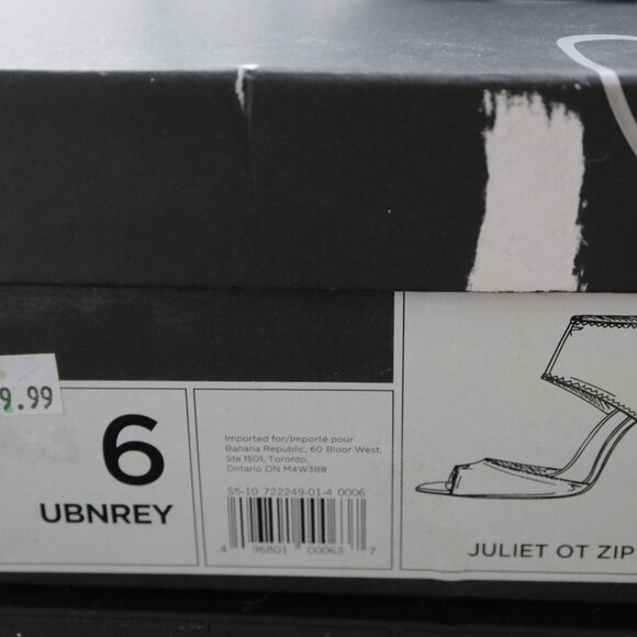 Banana Republic "Juliet" Grey Peep Toe Bootie Sandals - Size 6 - Picture 8 of 8